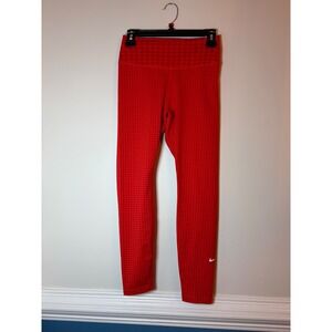 Nike One Womens Red Houndstooth High Waisted Leggings Tights DD4555-643